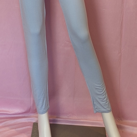 Boohoo Light Blue Elastic Waist Pull On Jersey Lounge Leggings size 8 - Picture 3 of 7
